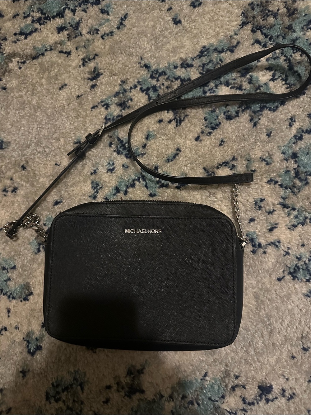 Michael Kors Black Saffiano Crossbody Camera Bag
